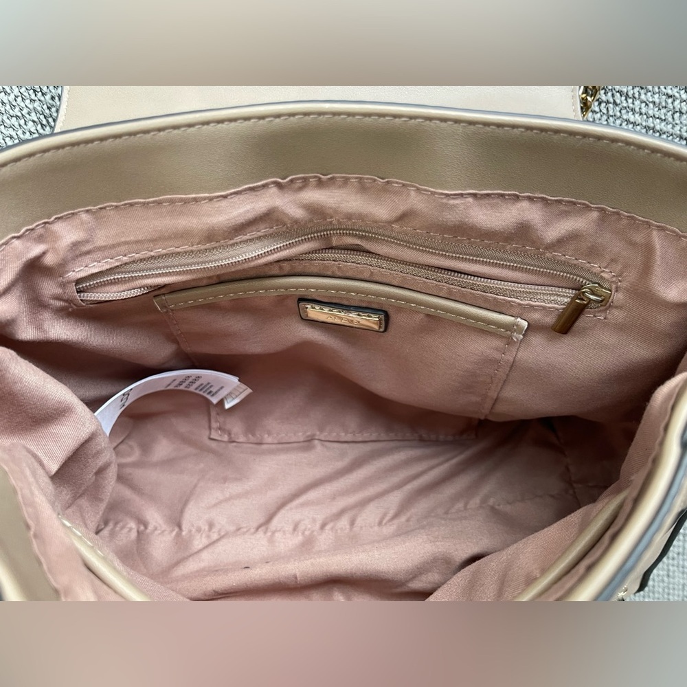 Aldo Tan Satchel With Structured Design And Tasse… - image 8